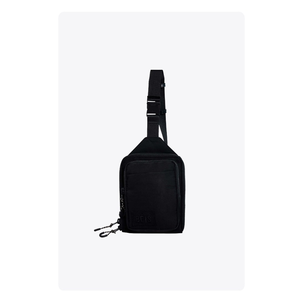 ★ BÉIS 'The Sport Sling' Unisex Crossbody Athletic Gym Bag - Black ★